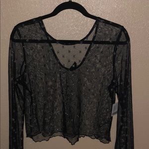 Urban Outfitters Mesh Star Long Sleeved Mesh Shirt